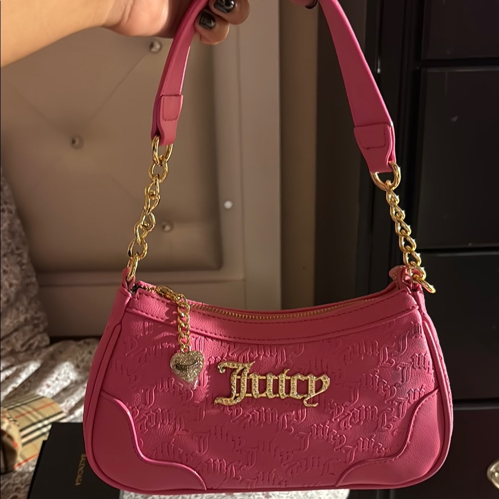 Juicy Couture Pink and Gold Hobo Shoulder Bag